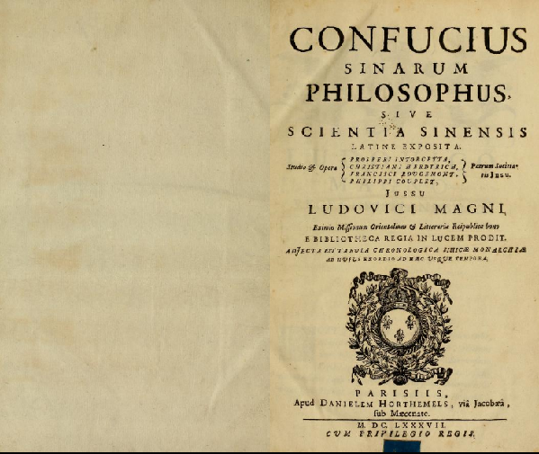 《中国哲学家孔子》(confucius sinarum philosophus,巴黎,1687年)